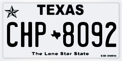 TX license plate CHP8092