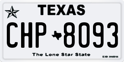 TX license plate CHP8093