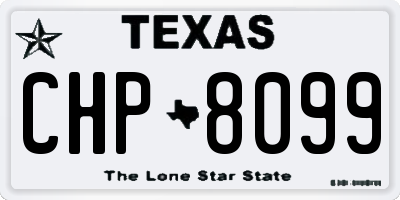 TX license plate CHP8099