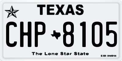 TX license plate CHP8105
