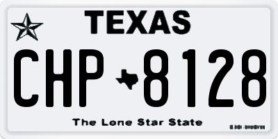 TX license plate CHP8128