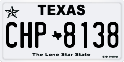 TX license plate CHP8138