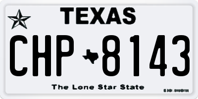 TX license plate CHP8143