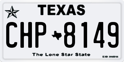 TX license plate CHP8149