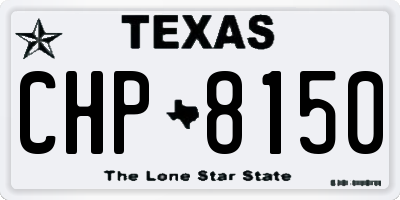 TX license plate CHP8150