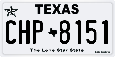 TX license plate CHP8151