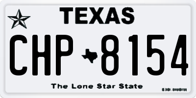 TX license plate CHP8154