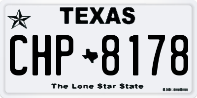 TX license plate CHP8178