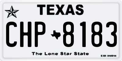 TX license plate CHP8183