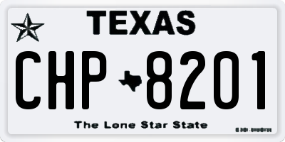 TX license plate CHP8201