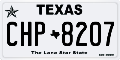 TX license plate CHP8207