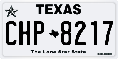 TX license plate CHP8217
