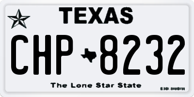 TX license plate CHP8232