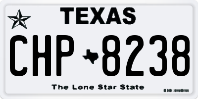 TX license plate CHP8238