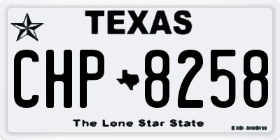 TX license plate CHP8258