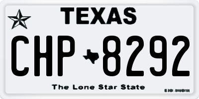 TX license plate CHP8292