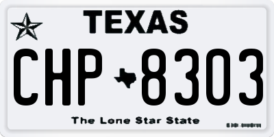 TX license plate CHP8303