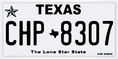 TX license plate CHP8307