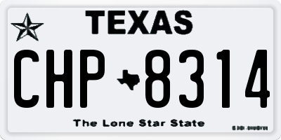 TX license plate CHP8314