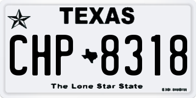 TX license plate CHP8318