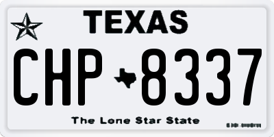 TX license plate CHP8337