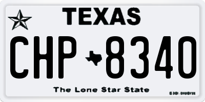 TX license plate CHP8340