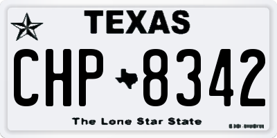 TX license plate CHP8342