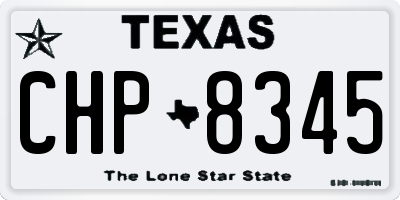 TX license plate CHP8345