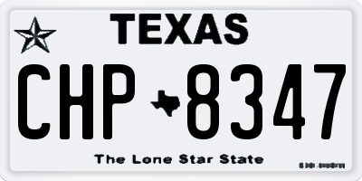 TX license plate CHP8347