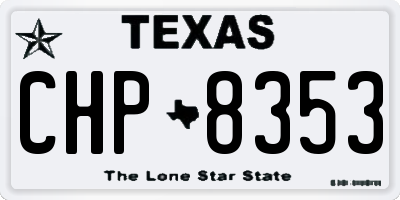 TX license plate CHP8353