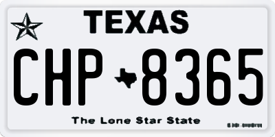 TX license plate CHP8365
