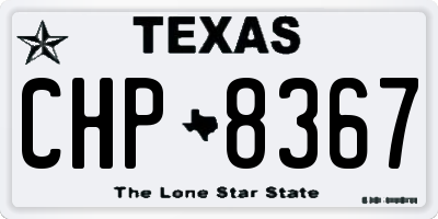 TX license plate CHP8367