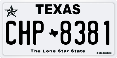 TX license plate CHP8381