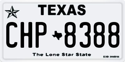 TX license plate CHP8388