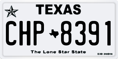 TX license plate CHP8391