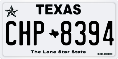 TX license plate CHP8394