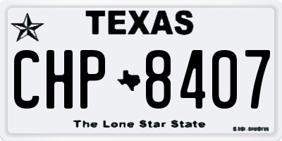 TX license plate CHP8407