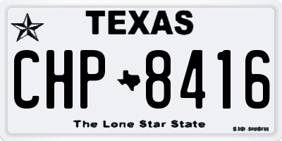 TX license plate CHP8416