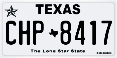 TX license plate CHP8417