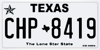 TX license plate CHP8419