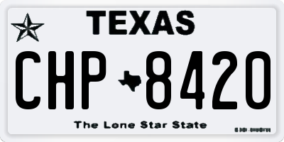 TX license plate CHP8420