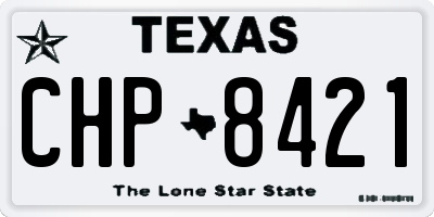 TX license plate CHP8421