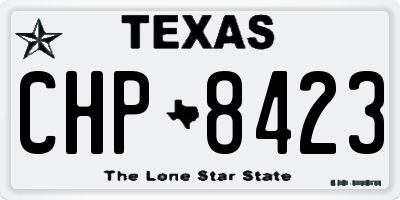 TX license plate CHP8423