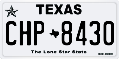 TX license plate CHP8430