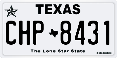TX license plate CHP8431