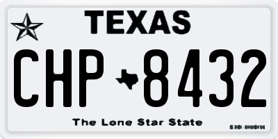 TX license plate CHP8432