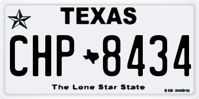TX license plate CHP8434
