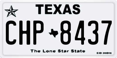 TX license plate CHP8437