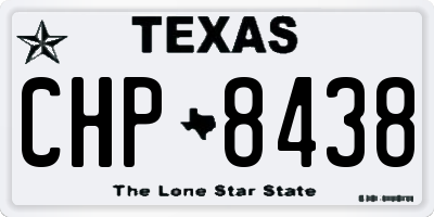 TX license plate CHP8438