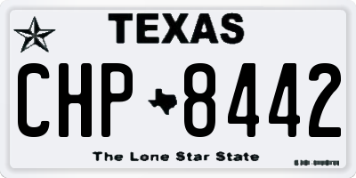 TX license plate CHP8442